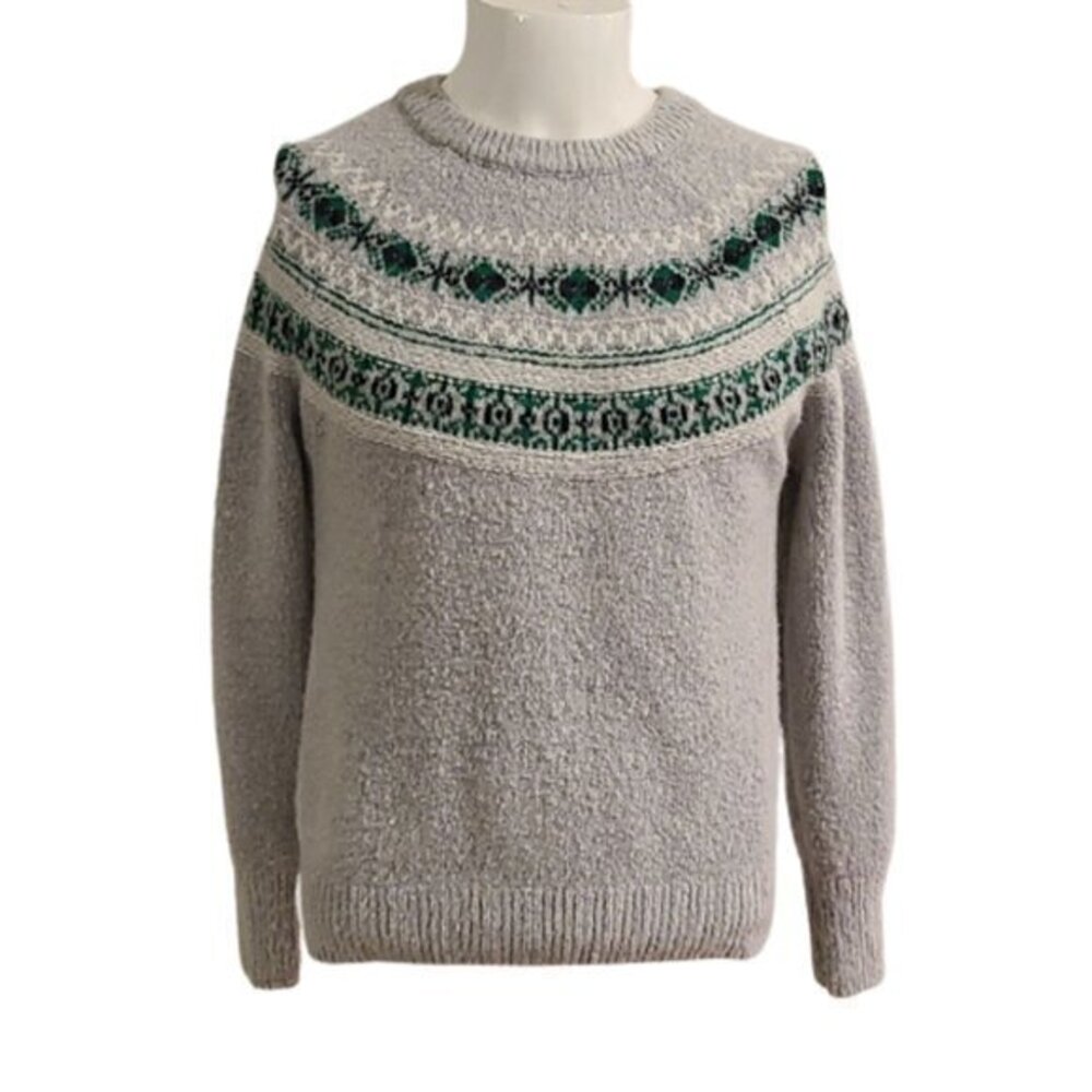 [Cotton Emporium] Silver and Green Sweater - Size M